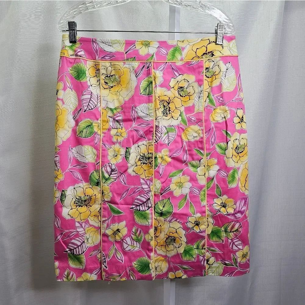Bob Mackie Studio Vintage Pink Floral Skirt Size 10